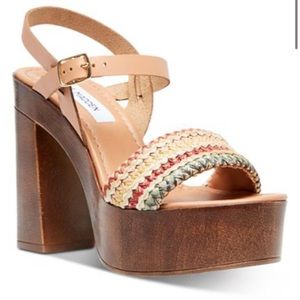 Steve Madden wooden platform sandals